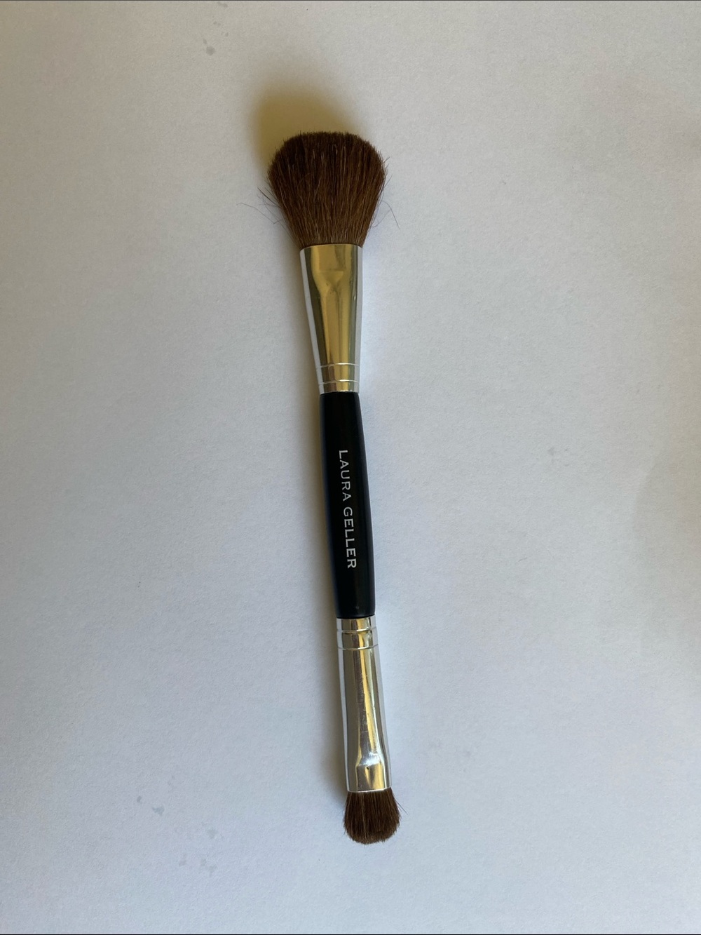 Laura Geller Black Double-Ended Makeup Brush with Brown Bristles new no tags